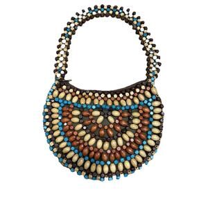 Small Wooden‎ Bead Handbag Boho Unique Shoulder Tribal